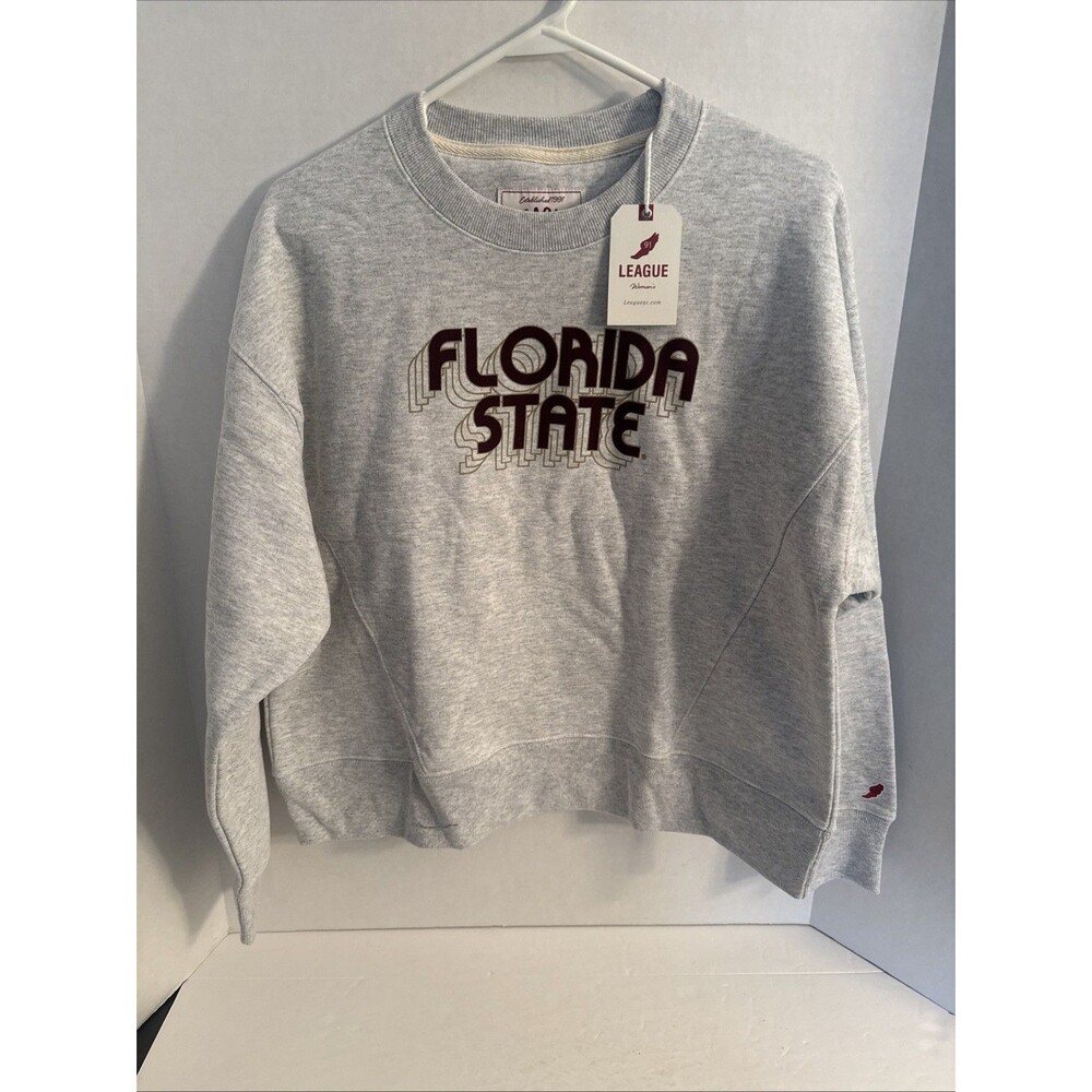 Florida State Seminoles Crewneck Sweatshirt Womens Medium Gray League 91 FSU NWT